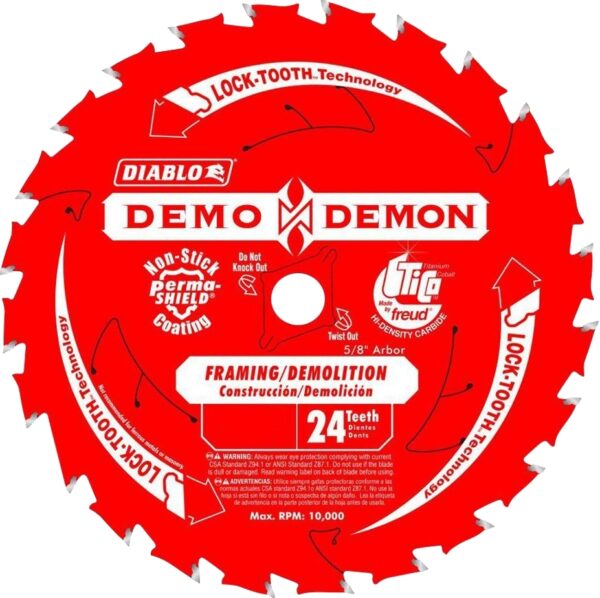 DIABLO D0624DA 6-1/2" x 24T Demo Demon Circular Saw Blade