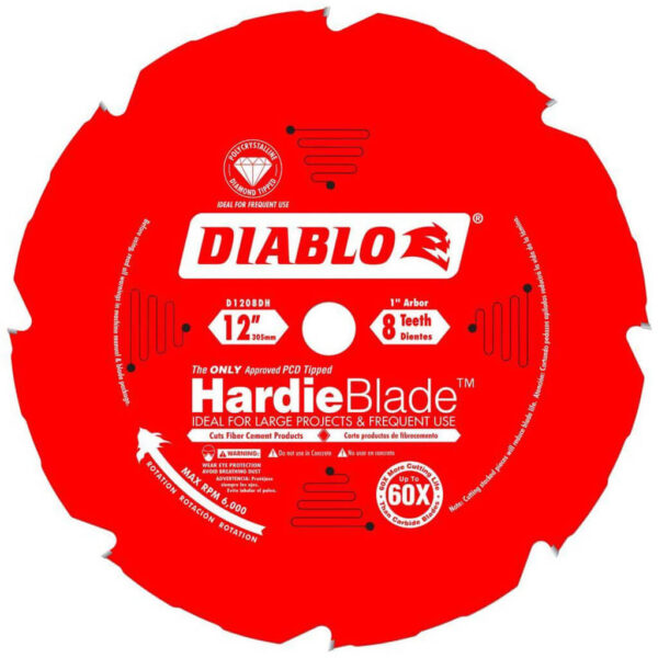 DIABLO D1208DHC 12" x 8T PCD Fiber Cement Hardie Circular Saw Blade