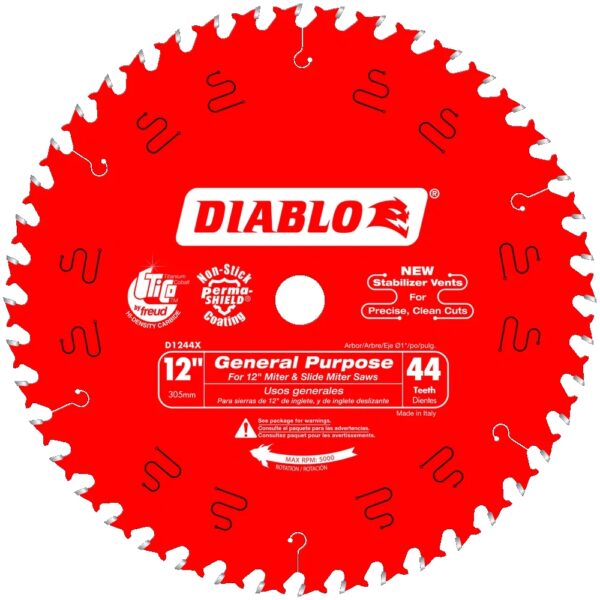 DIABLO D1244X 12" x 44T General Purpose Circular Saw Blade