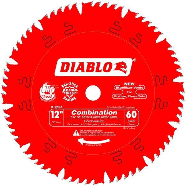 DIABLO D1260X 12" x 60T Combination Circular Saw Blade