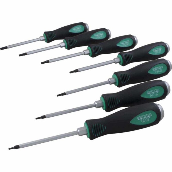 GRAY TOOLS TXS7A 7 Piece Heavy Duty Comfort Grip Torx® Screwdriver Set