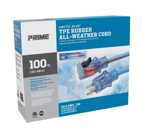 PRIME LT530935 Extension Cord 10/3 100 feet Long