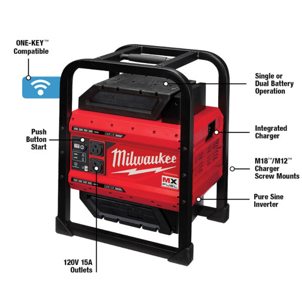 MILWAUKEE MXF002-2XC MX FUEL 3600W/1800W Power Supply Kit - Image 3