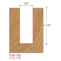 FREUD 04-133 Two Flute Straight Bit 1/2" x 1-1/4" 1/4" Shank - Image 2
