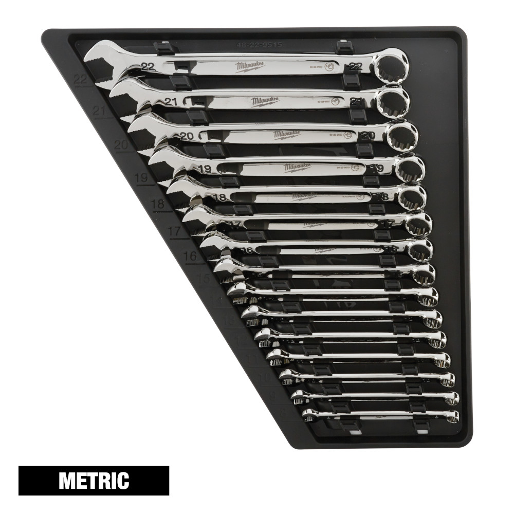 MILWAUKEE 48-22-9515 15pc Combination Wrench Set - Metric - Image 2