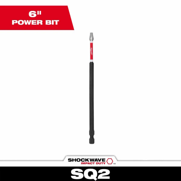 MILWAUKEE 48-32-4215 Shockwave 6" Power Bit SQ2 EACH
