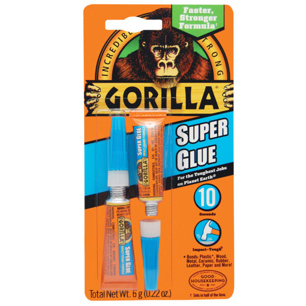 GORILLA 7900301 Super Glue Liquid 3g Tube 2/pk