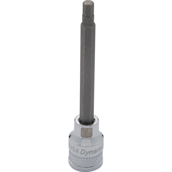 DYNAMIC TOOLS D006454 3/8" Drive 3/16" Hex Bit Socket Long