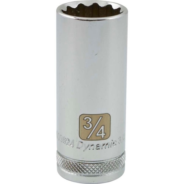 DYNAMIC TOOLS D009624 3/8" Drive 12Pt 3/4" Deep Chrome Socket