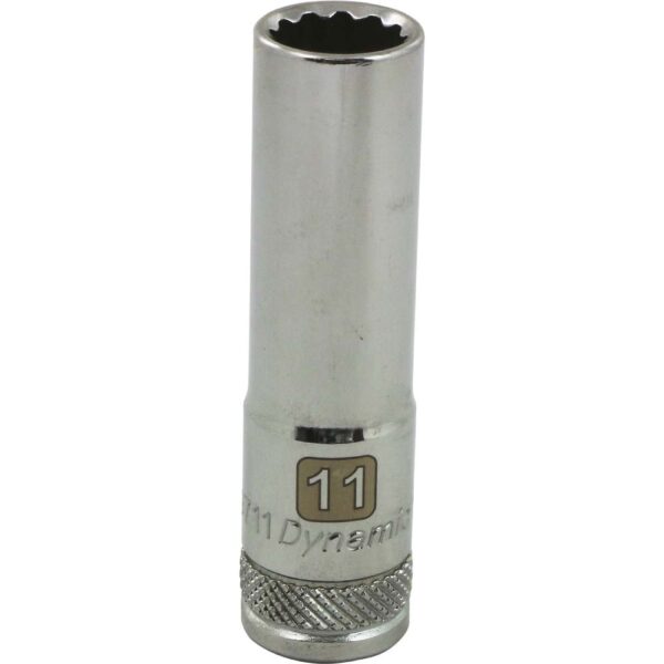 DYNAMIC TOOLS D009711 3/8" Drive 12Pt 11mm Deep Chrome Socket
