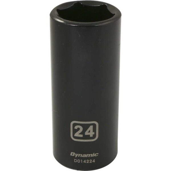 DYNAMIC TOOLS D014224 1/2" Drive 6Pt 24mm Deep Impact Socket
