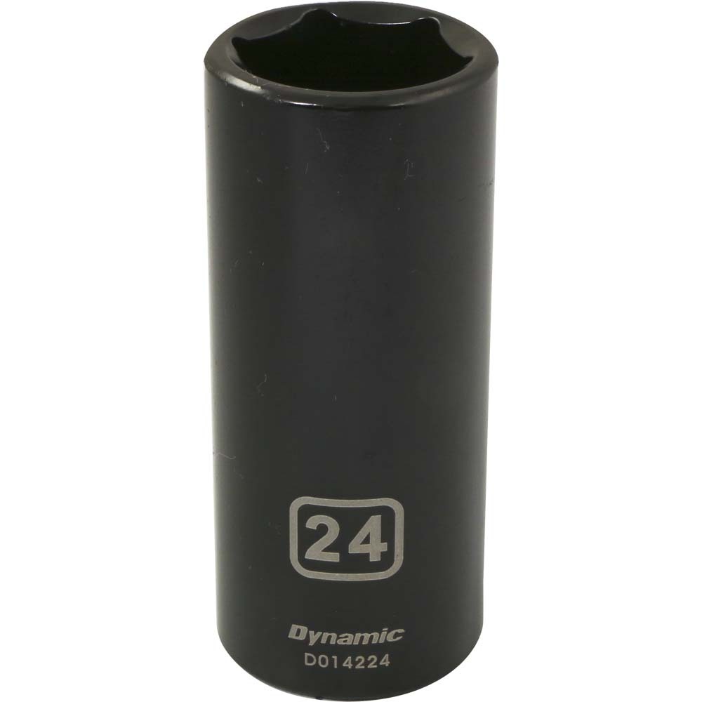 DYNAMIC TOOLS D014224 1/2" Drive 6Pt 24mm Deep Impact Socket