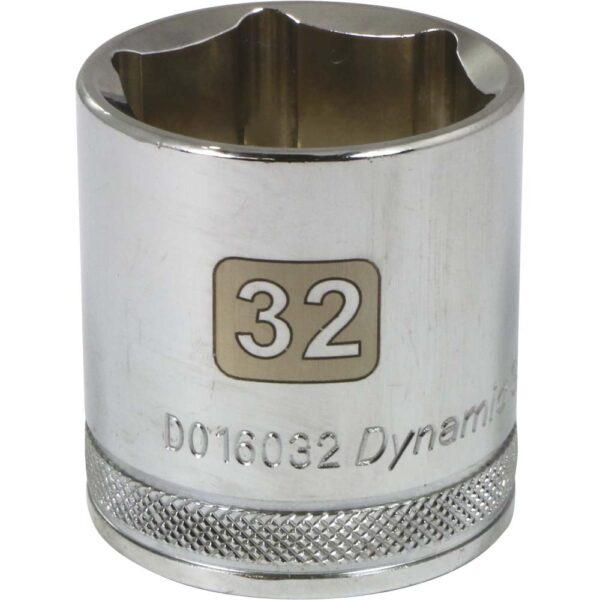 DYNAMIC TOOLS D016032 1/2" Drive 6Pt 32mm Chrome Socket - Image 2