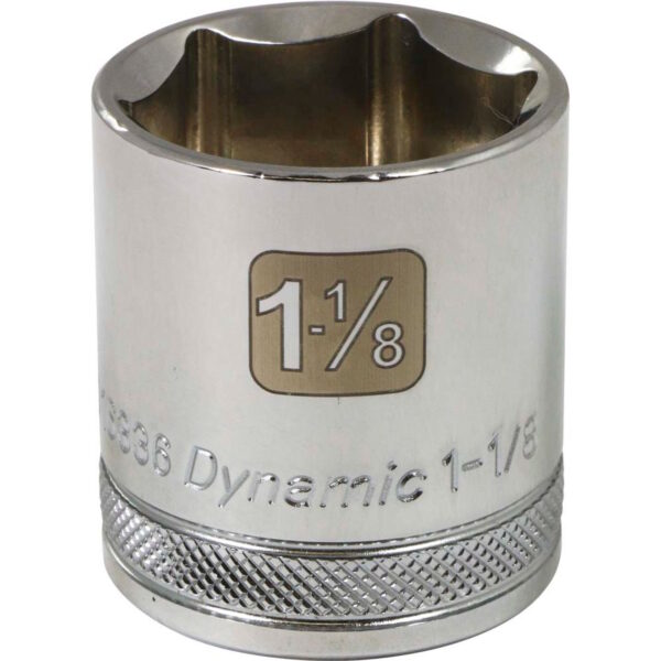 DYNAMIC TOOLS D016336 1/2" Drive 6Pt 1-1/8" Chrome Socket