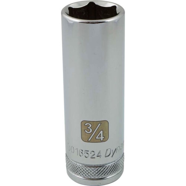DYNAMIC TOOLS D016524 1/2" Drive 6Pt 3/4" Deep Chrome Socket