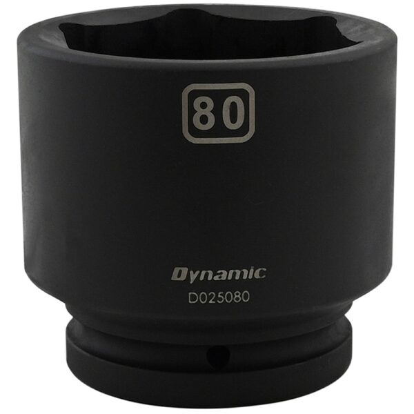 DYNAMIC TOOLS D025080 1" Drive 6Pt 80mm Standard Impact Socket