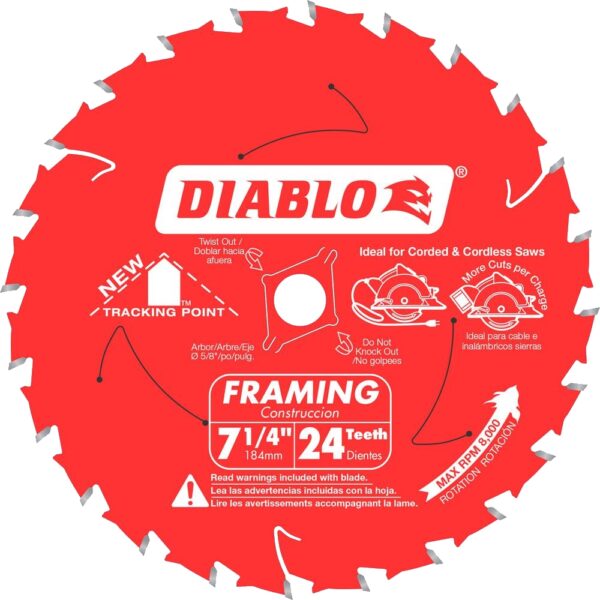 DIABLO D0724A 7-1/4" x 24T Framing Circular Saw Blade