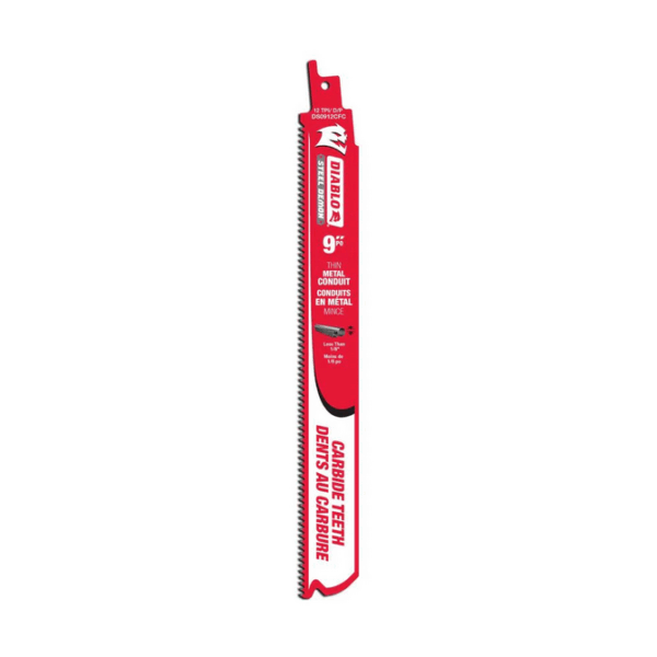 DIABLO DS0912CFC 9" Carbide Recip Blade - Thin Metal Conduit Cutting