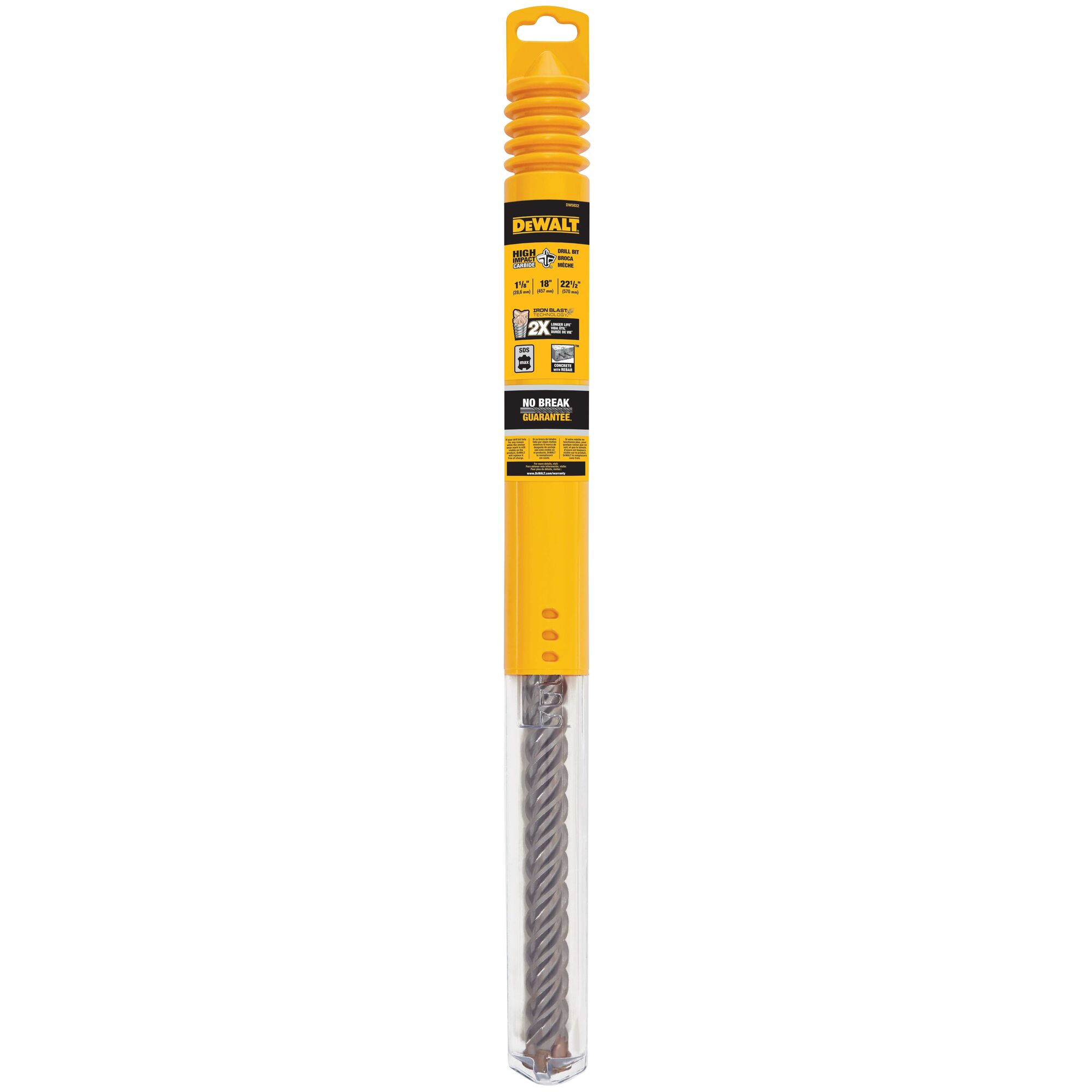 DEWALT DW5822 Concrete Drill Bit - 1-1/8" x 18" x 22-1/2" 4 Cutter SDS MAX