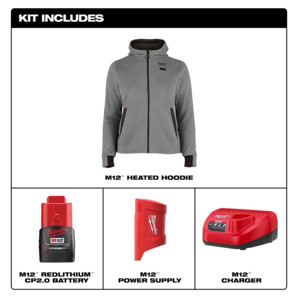 MILWAUKEE F200G-21XL M12™ Women's Heated Hoodie - Gray XL