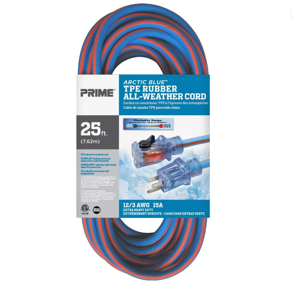 PRIME LT530825 Artic Polar Extension Cord 12/3 25 feet Long - Image 2