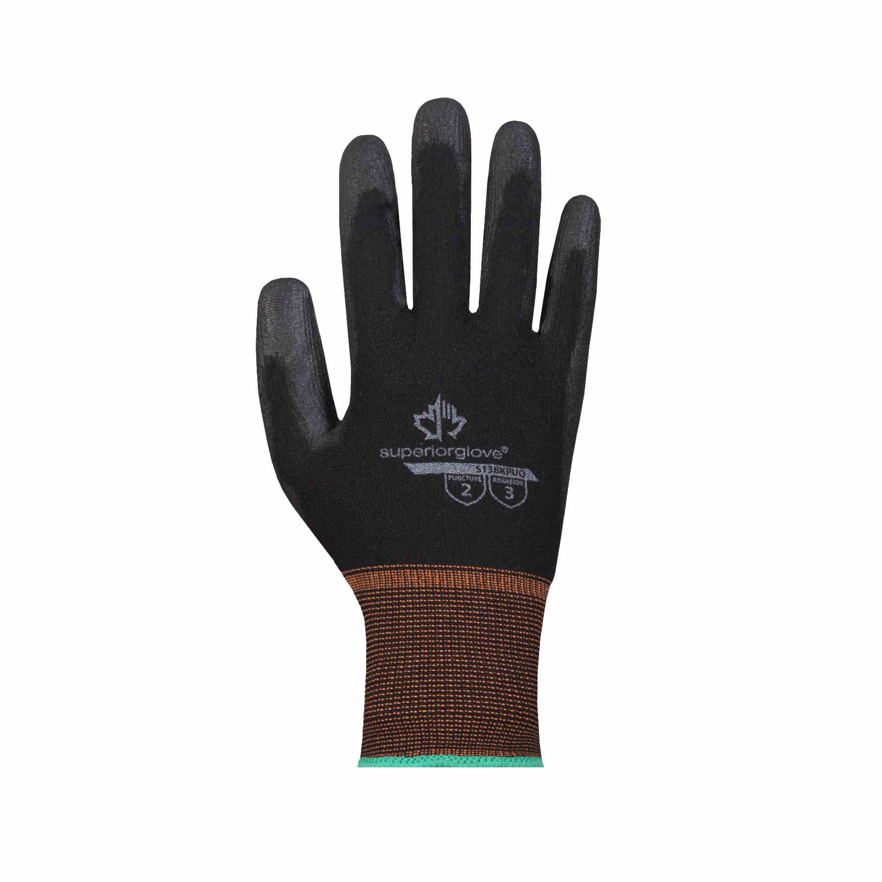 SUPERIOR GLOVES S13BKPUQ-9 KnitActiv Gloves  w/PU Palm Coating (12/PK) Size 9