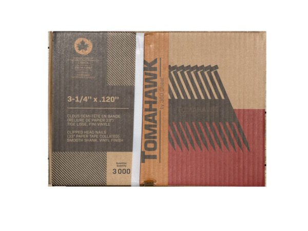 TOMAHAWK TH314 - 3-1/4" Smooth Taper Paper Strip Nails 3000/Box