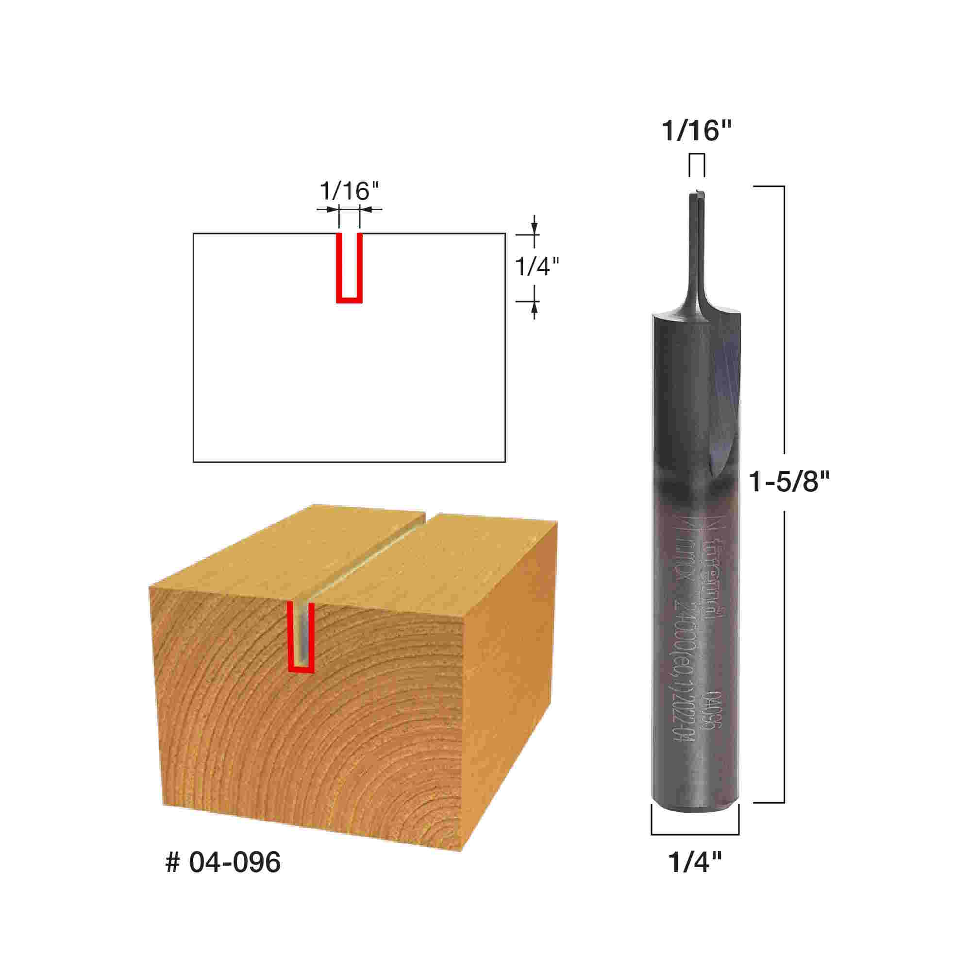 FREUD 04-096 Two Flute Straight Bit (1/16") - Image 2