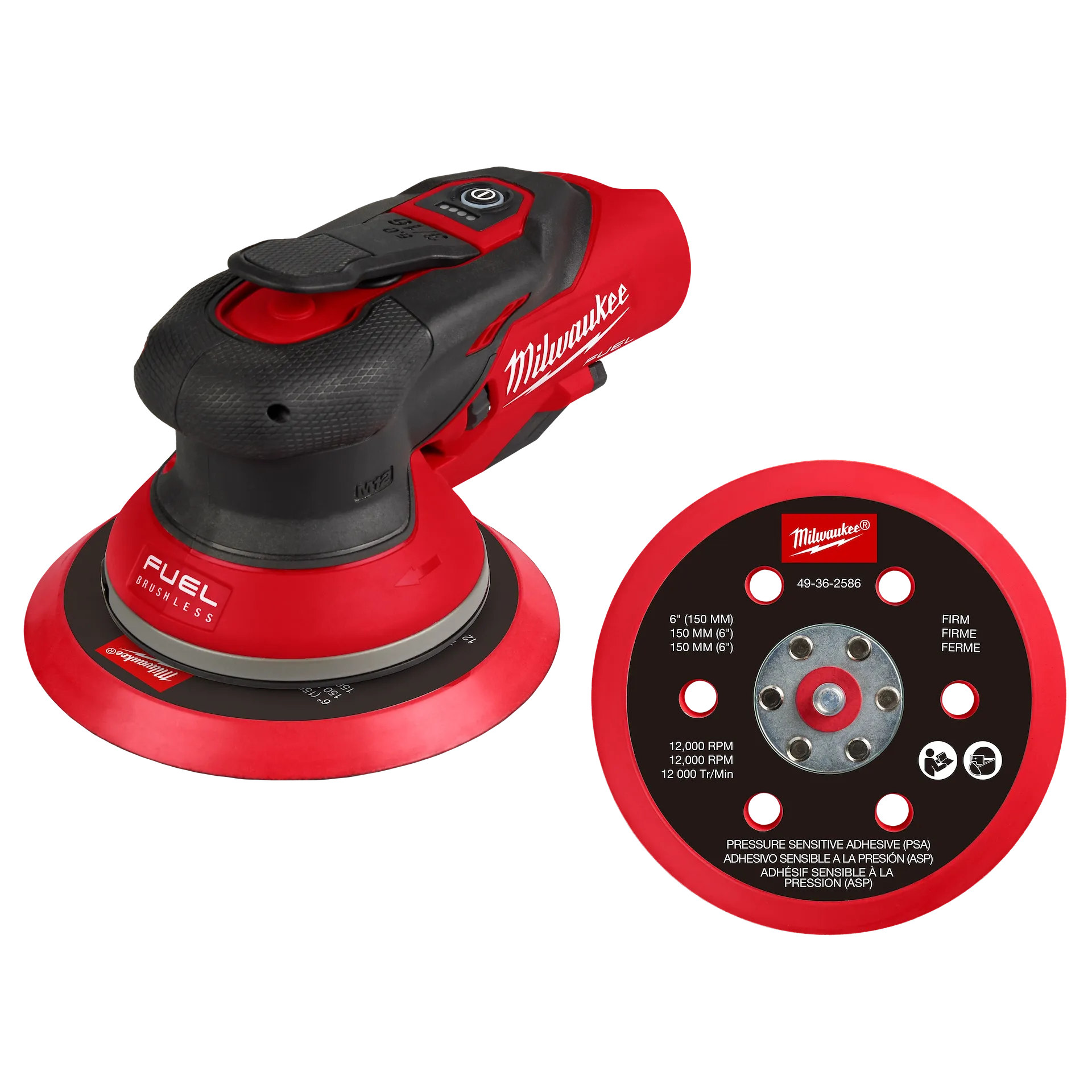 MILWAUKEE 2585-20 M12 FUEL6" Random Orbital Sander (3/16")