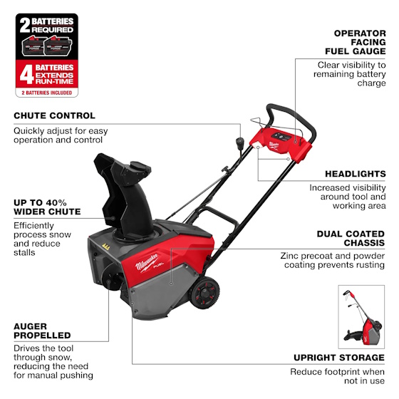 MILWAUKEE 3036-22HD M18 FUEL 21" SINGLE STAGE SNOW BLOWER KIT - Image 5