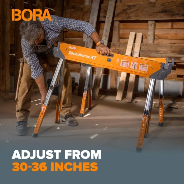BORA BR-PM-4550 Adjustable Speedhorse XT Folding Sawhorse 1500lb Capacity - Image 9