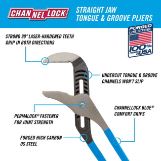 CHANNELLOCK CHA-480 20-1/4" Straight Jaw Tongue & Groove Pliers - Image 2
