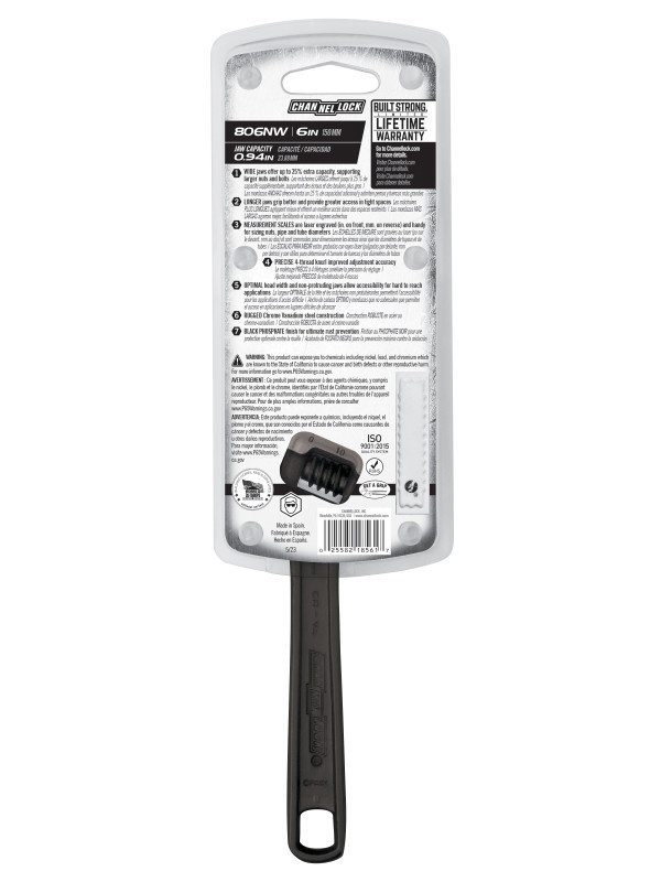 CHANELLOCK CHA-806NW 6" Adjustable Wrench - Image 3