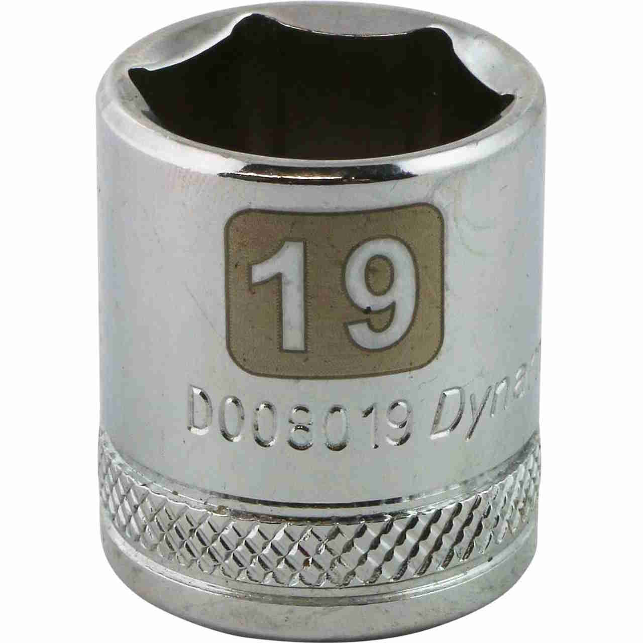 DYNAMIC TOOLS D008019 3/8" Drive 6Pt 19mm Chrome Socket