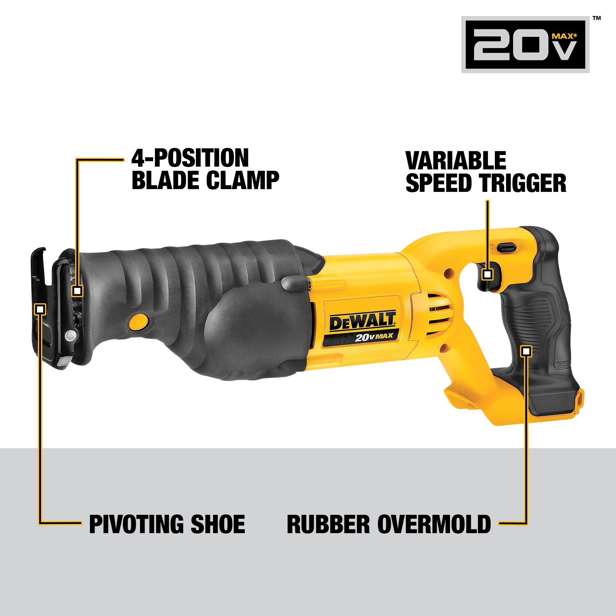 DEWALT DCS380B 20V MAX Reciprocating Saw (Tool Only) - Image 2