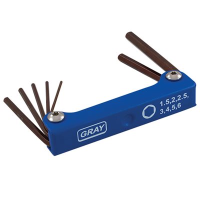 GRAY TOOLS GRY-69937 7pc Metric Folding Hex Key Set