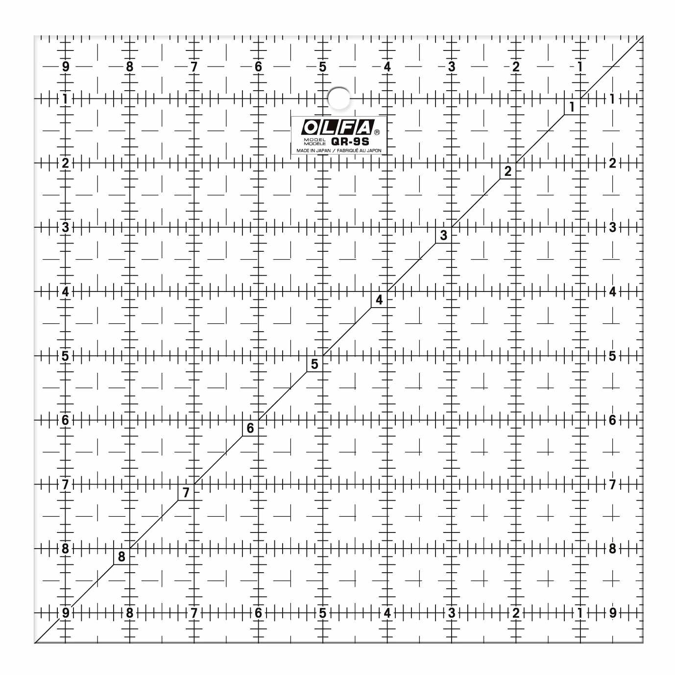 OLFA 1071799 QR-9S 9-1/2" Square Frosted Acrylic Ruler