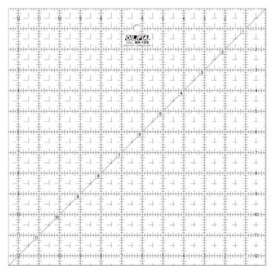 OLFA 1071818 QR-12S 12-1/2" Square Frosted Acrylic Ruler