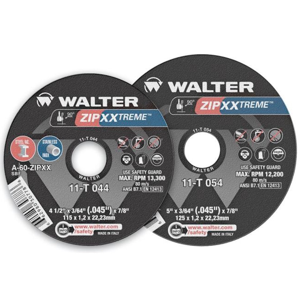 WALTER 11T044 4-1/2" x 3/64" x 7/8" Zip Xtreme Wheels