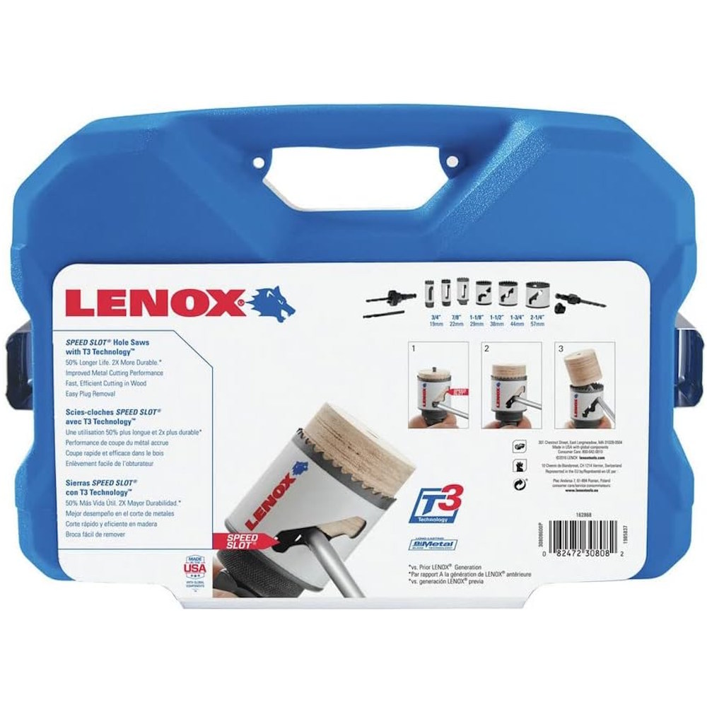 LENOX 30808600P 10pc Plumbers Speed Slot Hole Saw Kit - Image 3