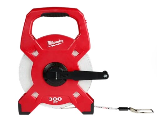 MILWAUKEE 48-22-5303 300' Fiberglass Tape Measure, Double Side, 3:1 Gearing