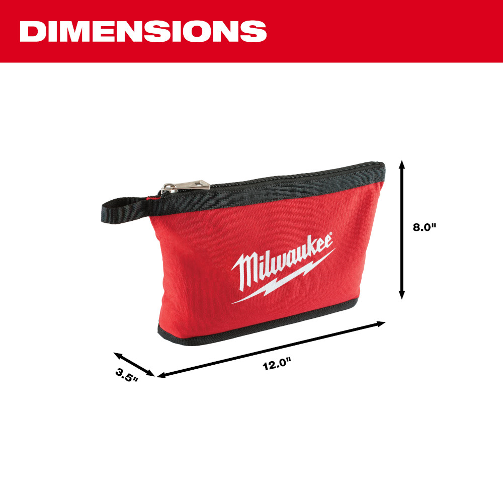 MILWAUKEE 48-22-8180 Black Zippered 12-1/2" x 8" Pouch - Image 2