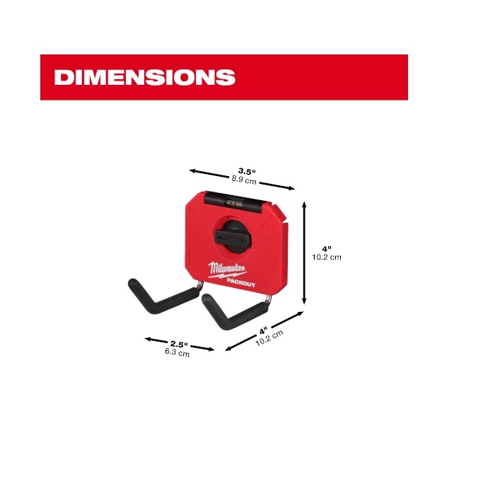 MILWAUKEE 48-22-8334 PACKOUT 4" Straight Hook - Image 2
