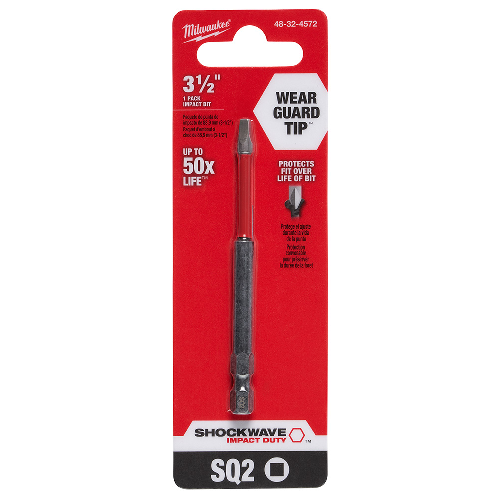 MILWAUKEE 48-32-4572 Shockwave 3-1/2" Power Bit SQ2 - Image 2