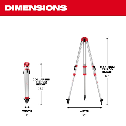 MILWAUKEE 48-35-3700 Rotary Laser Tripod - Image 2