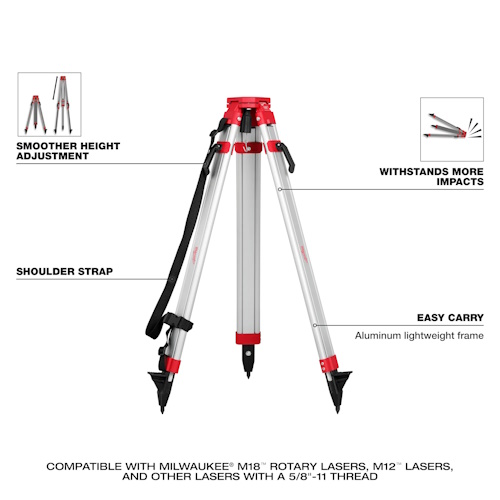 MILWAUKEE 48-35-3700 Rotary Laser Tripod - Image 4
