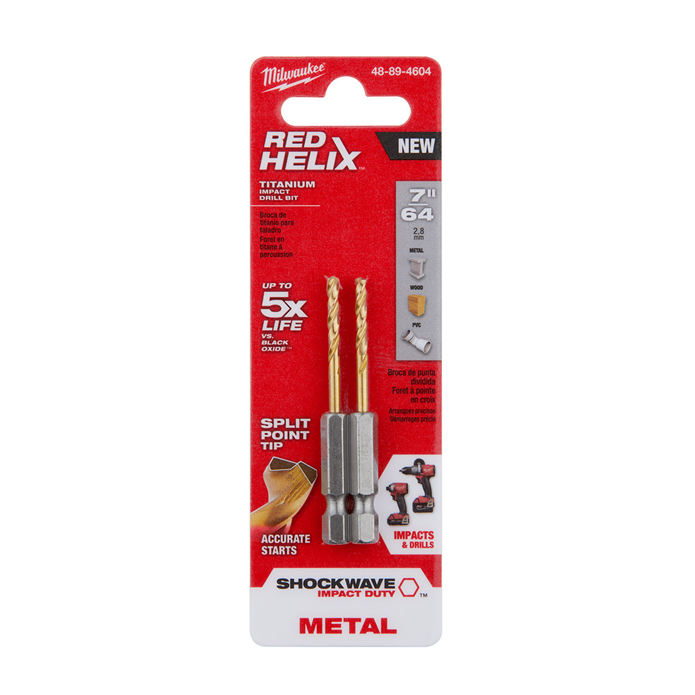 MILWAUKEE 48-89-4604 Shockwave 7/64" Titanium Bit - Image 2