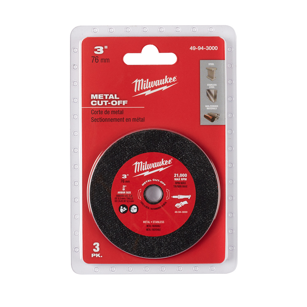MILWAUKEE 49-94-3000 3" Metal Cut-Off Wheel 3PK - Image 2