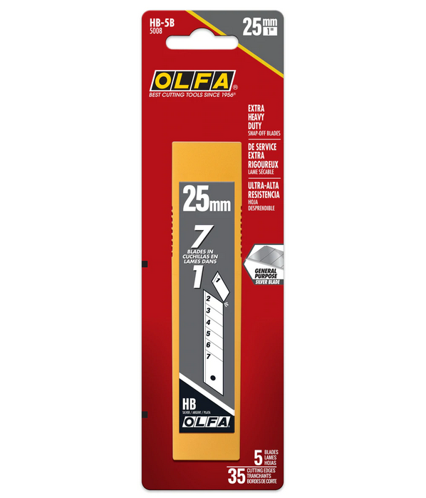 OLFA 5008 HB-5B 25mm Snap-Off Blades 5PK - Image 2
