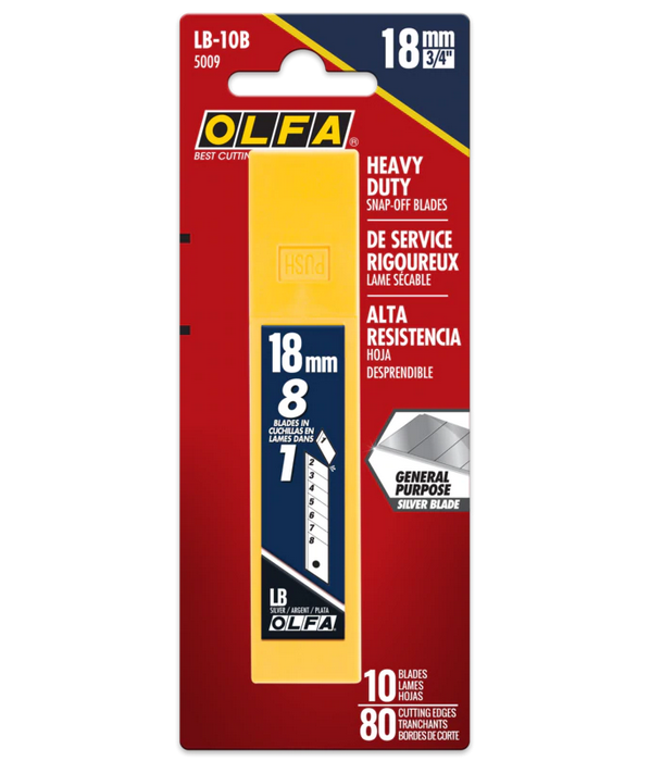 OLFA 5009 LB-10B 18mm Snap-Off Blade 10PK - Image 2
